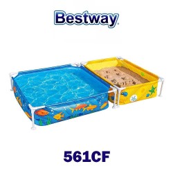 Сглобяем детски басейн с метална рамка + пясъчник Bestway 561CF, 56144