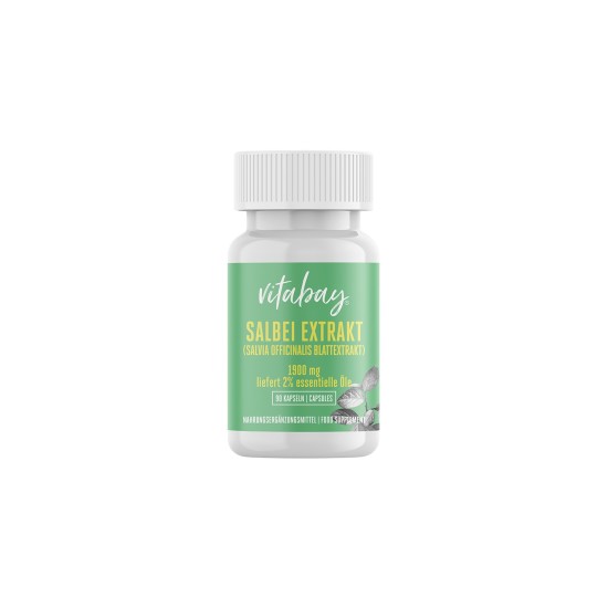 Salbei Extrakt - Екстракт от градински чай 1900 mg (екстракт от листа Salvia officinalis, 2% етерични масла), 90 капсули