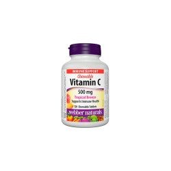 Chewable Vitamin C Tropical Breeze - Витамин С 500 mg, 120 дъвчащи таблетки с вкус на тропически плодове Webber Naturals