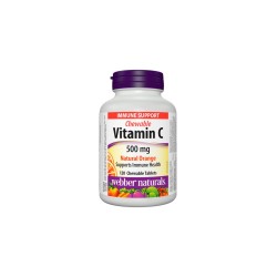 Chewable Vitamin C Natural Orange - Витамин С 500 mg, 120 дъвчащи таблетки с вкус на портокал Webber Naturals