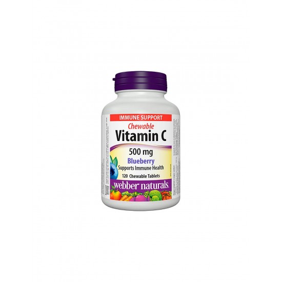 Chewable Vitamin C 500 mg - Витамин С 500 mg - 120 дъвчащи таблетки с вкус нa боровинки