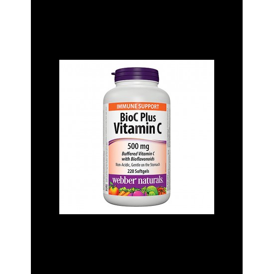 BioC Plus Vitamin C 500 mg - Витамин С 500 mg (буфериран) с Биофлавоноиди 60 mg, 220 софтгел капсули