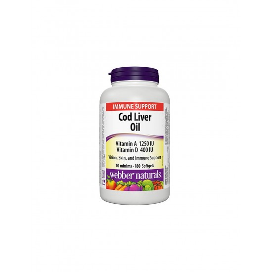 Super Cod liver oil - Черен дроб на треска масло, 180 софтгел капсули
