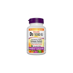 Здрави кости и зъби - Витамин D3 1000 IU, 180 дъвчащи таблетки Webber Naturals