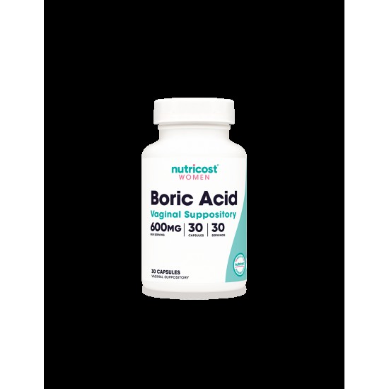 Вагинални инфекции - Борна киселина, 600 mg x 30 вагинални капсули Nutricost Вагинални инфекции - Борна киселина, 600 mg x 30 вагинални капсули Nutricost