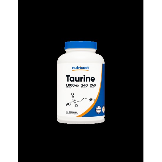 Мускулна функция и издръжливост - Таурин (Taurine), 1000 mg, 240 капсули Nutricost