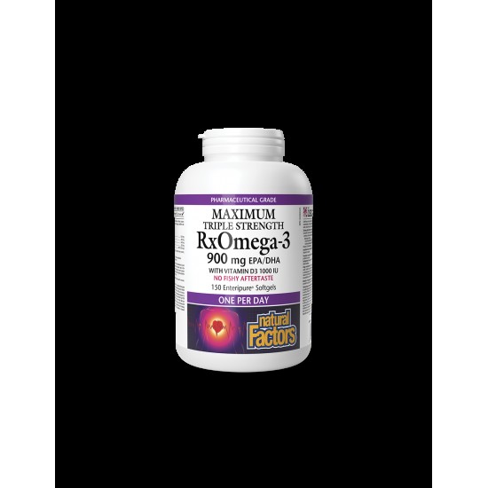 RX Omega-3 Maximum Triple Stength 1425 mg (тройна концентрация 900 mg EPA DHA) + витамин D3 1000 IU, 150 софтгел капсули