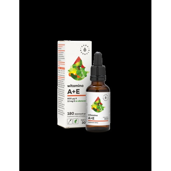 Зрение и имунитет - Витамин А (800 μg) + Е (12 mg), 30 ml капки Aura Herbals