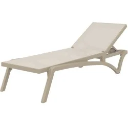 Шезлонг Пасифик бежов с бежова мрежа AMSTRAT202404125