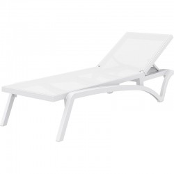 Шезлонг Пасифик бял с бяла мрежа AMSTRAT202404126