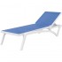 Шезлонг Пасифик бял със синя мрежа AMSTRAT202404131