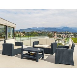 Комплект 2-ка Монако имитация на ратан антрацит с възглавници AMSTRAT2024041313