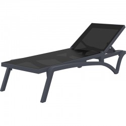 Шезлонг Пасифик сив с черна мрежа AMSTRAT202404132