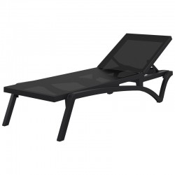Шезлонг Пасифик черен с черна мрежа AMSTRAT202404133