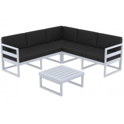 Комплект Миконос ъглов сив/черни възглавнички AMSTRAT2024041417