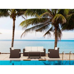 Комплект 3-ка Монако имитация на ратан кафяв с възглавници AMSTRAT202404144