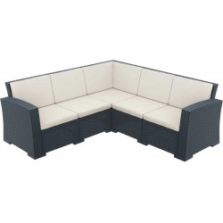 Комплект Монако ъглов 2-ка имитация на ратан антрацит с възглавници AMSTRAT202404151