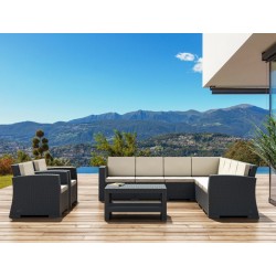 Комплект Монако ъглов 3-ка имитация на ратан антрацит с възглавници AMSTRAT202404181