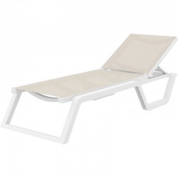 Шезлонг Рио бял/бежов AMSTRAT20250420