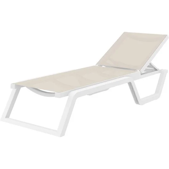 Шезлонг Рио бял/бежов AMSTRAT20250420 Шезлонг Рио бял/бежов AMSTRAT20250420