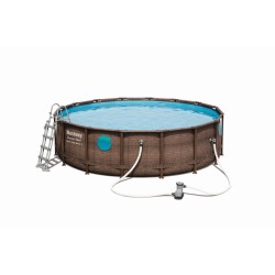 Сглобяем басейн Power Steel Vista 488x122см имитация ратан Bestway 56725