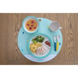 Комплект за хранене бамбук - blue