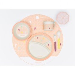 Комплект за хранене бамбук - pink