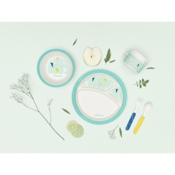 Комплект за хранене бамбук - blue