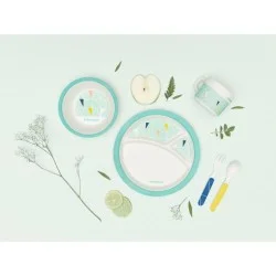Комплект за хранене бамбук - blue