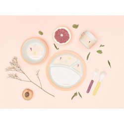 Комплект за хранене бамбук - pink