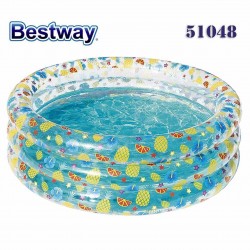 Басейн детски надуваем 170x53 см, Bestway, прозрачен с плодови шарки 51048