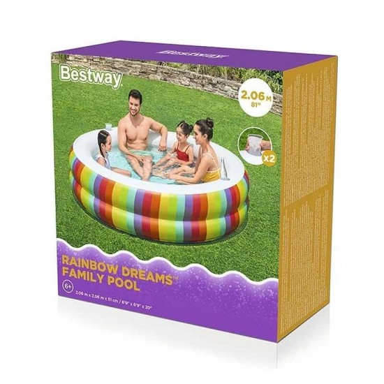 Басейн надуваем, детски, 206x51 см. с поставки за чаши Bestway 54443 