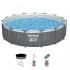 Басейн с метална конструкция, сглобяем, 457x107 см, Bestway 561GD Steel Pro MAX, с филтърна помпа, стълба, LED осветление 56195
