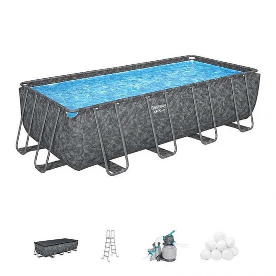 Басейн с метална конструкция, сглобяем, 549x274x132 см, Bestway 561KA APX 365, с филтърна помпа, стълба и покривало 56197 Басейн с метална конструкция, сглобяем, 549x274x132 см, Bestway 561KA APX 365, с филтърна помпа, стълба и покривало 56197
