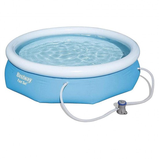 Басейн с надуваем ринг, семеен, 305x76 см, Fast Set, с филтърна помпа Bestway 57270 Басейн с надуваем ринг, семеен, 305x76 см, Fast Set, с филтърна помпа Bestway 57270