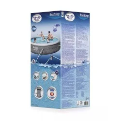 Басейн надуваем ринг, ратан, 396x84см, Fast Set, с филтърна помпа, 7340л. Bestway 57376