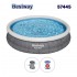 Басейн с надуваем ринг, семеен, сив ратан, 366x76 см, с филтърна помпа Bestway 57445