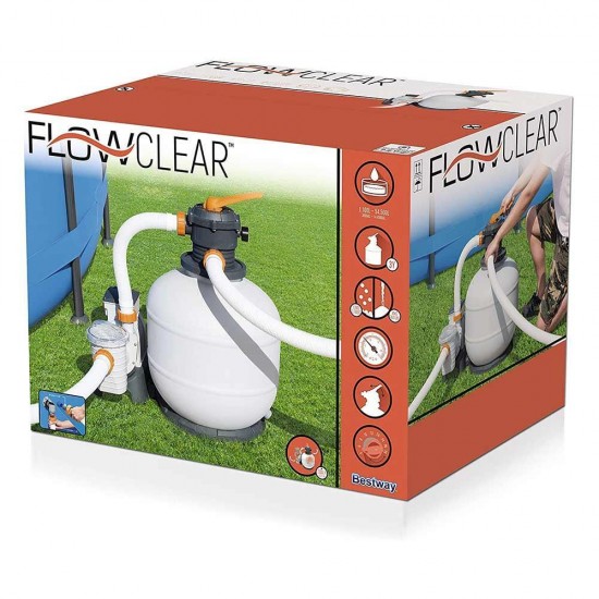 Филтърна пясъчна помпа за басейни, Flowclear, 7571 л/ч, 280 W, Bestway 58499 Филтърна пясъчна помпа за басейни, Flowclear, 7571 л/ч, 280 W, Bestway 58499
