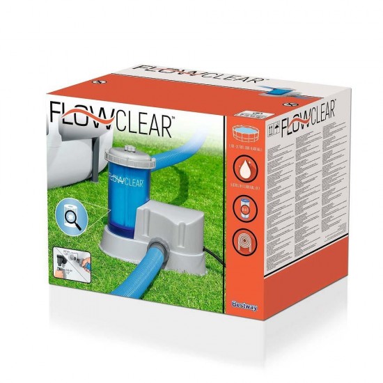 Филтърна помпа за басейни, прозрачна, Flowclear, 5678 л/час, 86W, Bestway 58675 Филтърна помпа за басейни, прозрачна, Flowclear, 5678 л/час, 86W, Bestway 58675