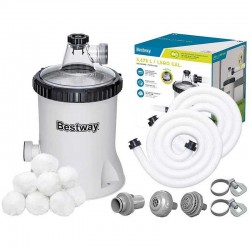 Филтърна помпа за басейни, 5678 л/ч, с филтриращи топки Bestway 58870 