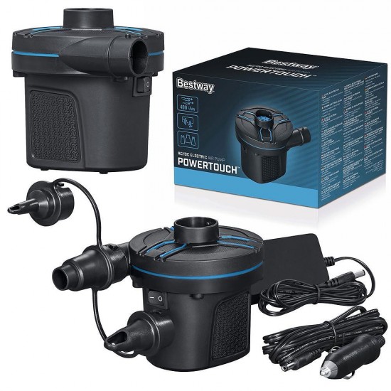 Помпа електрическа за надуваеми изделия, 12/220V, 90 л/мин. Bestway 62255 Помпа електрическа за надуваеми изделия, 12/220V, 90 л/мин. Bestway 62255
