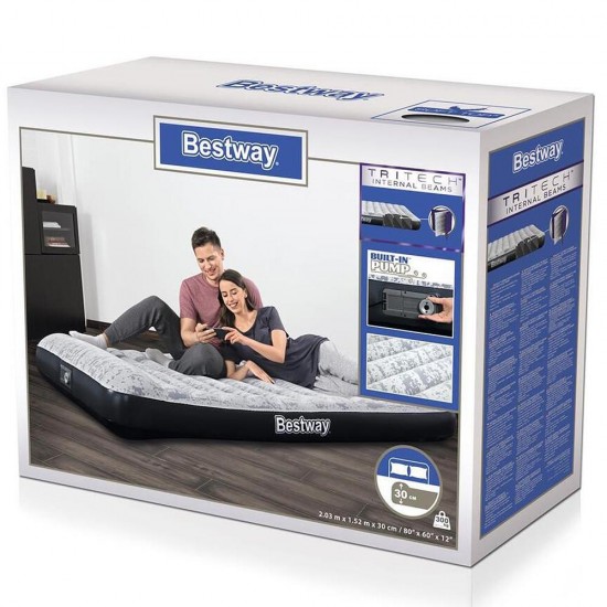 Надуваем дюшек с вградена помпа Queen 203х152х30см. Bestway 67836