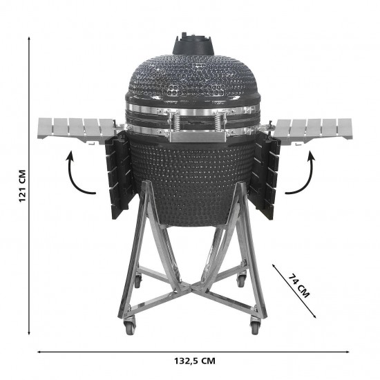 Керамично барбекю Kamado, на дървени въглища