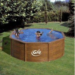 PACIFIC Сглобяем басейн имитация дърво кръг 350x120 см с пясъчен филтър