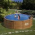 Сглобяем кръгъл басейн с пясъчен филтър MAURITIUS (Ø460см / h132см / имитация дърво) GRE, KITPR458WO
