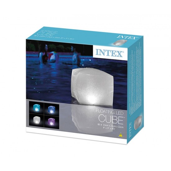 Многоцветен плаващ LED куб INTEX за басейни и джакузита