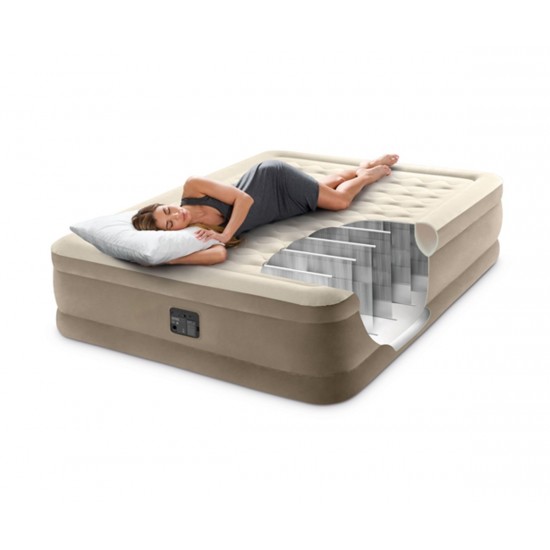 Надуваем матрак 152х203х46см с вградена помпа INTEX Ultra Plush Надуваем матрак 152х203х46см с вградена помпа INTEX Ultra Plush