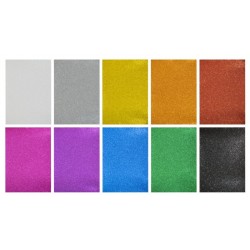 Самозалепващи листа от EVA пяна с брокат MAXIMA, А5, 1.9 мм, 230 г / кв.м, Комплект 10 броя, 10 цвята 150435