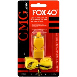 Свирка реферска FOX 40, С връзка и силиконов мундщук, Жълт 20082701 Свирка реферска FOX 40, С връзка и силиконов мундщук, Жълт 20082701