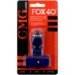 Свирка реферска FOX 40, с връзка и силиконов мундщук, син 20082703